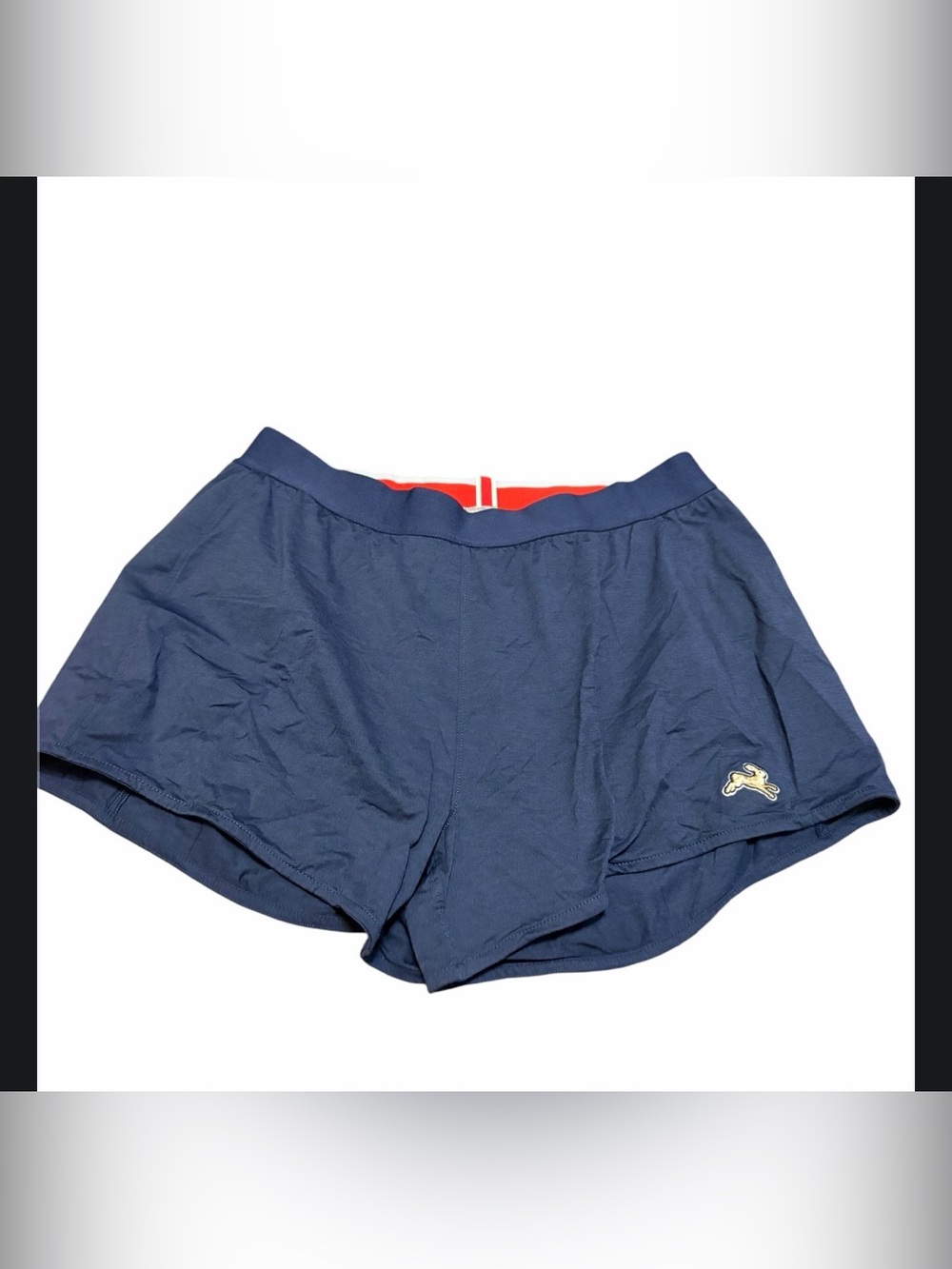 Tracksmith Women’s Session Shorts Navy Red Gray Lined Running Shorts